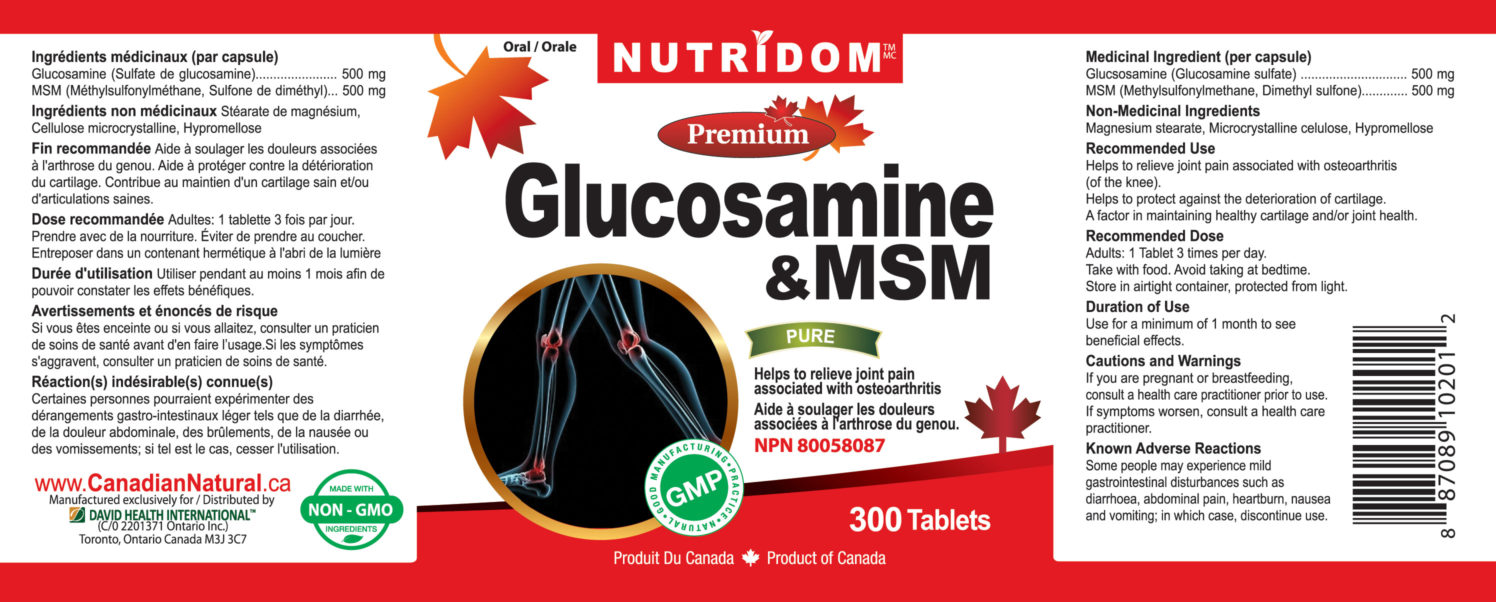 NUTRIDOM GLUCOSAMINE & MSM