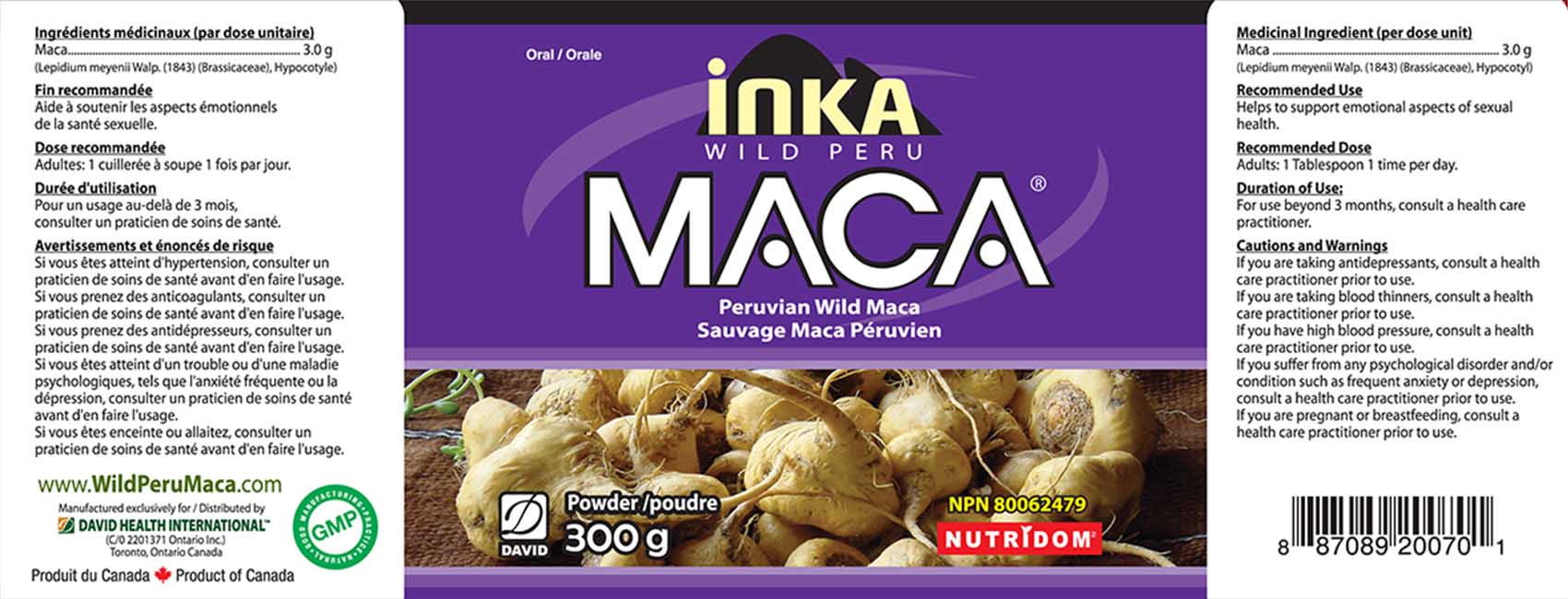 INKA Maca (WILD PERU Maca) MACA POWDER (300G)